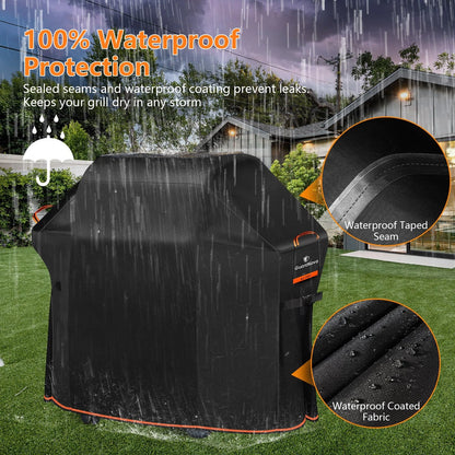 55" Grill Cover for Outdoor 55 Inch (2023) - Heavy Duty Fabric, Black