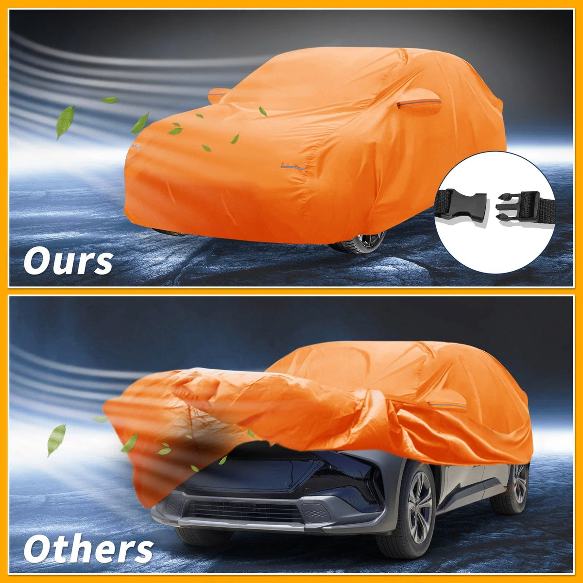 Waterproof Car Cover for Subaru Solterra (2022–2023) 210D-PU, Orange, Zipper