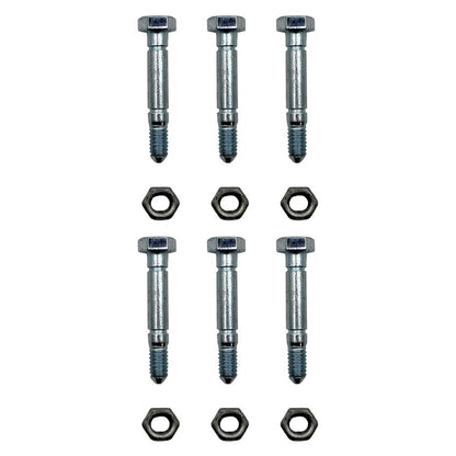 Set of 6 Shear Pins with Nut for John Deere (Fits 2-1/8" x 5/16")