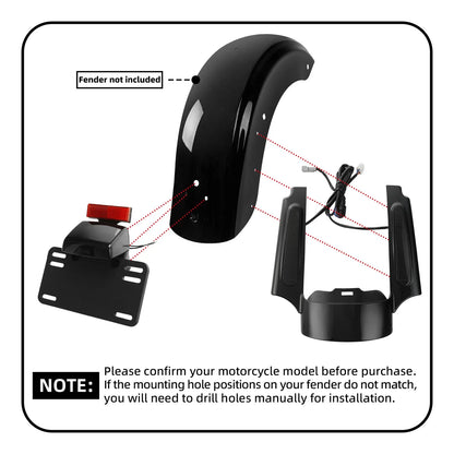 Rear Fender Fascia & Red LED Light for Harley Electra Glide (2009–2013)