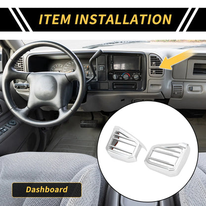 1 Pair Dashboard Side Air Vent AC Outlet Cover Trim for Toyota Tundra (2022–2024)