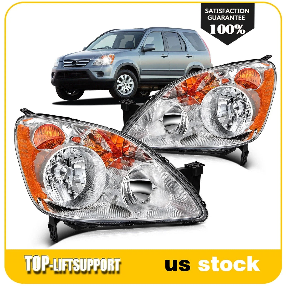 Headlight Assembly for Honda CR-V (2005–2006) Clear Lens L+R