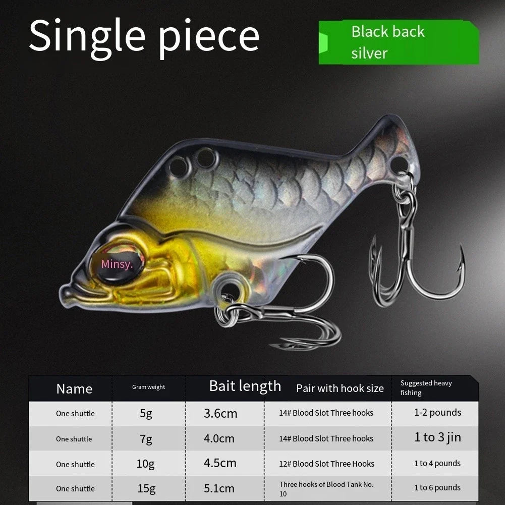 Zinc Alloy Rattling Lures Set of 3 (5g, 7g, 10g) with Triple Hooks