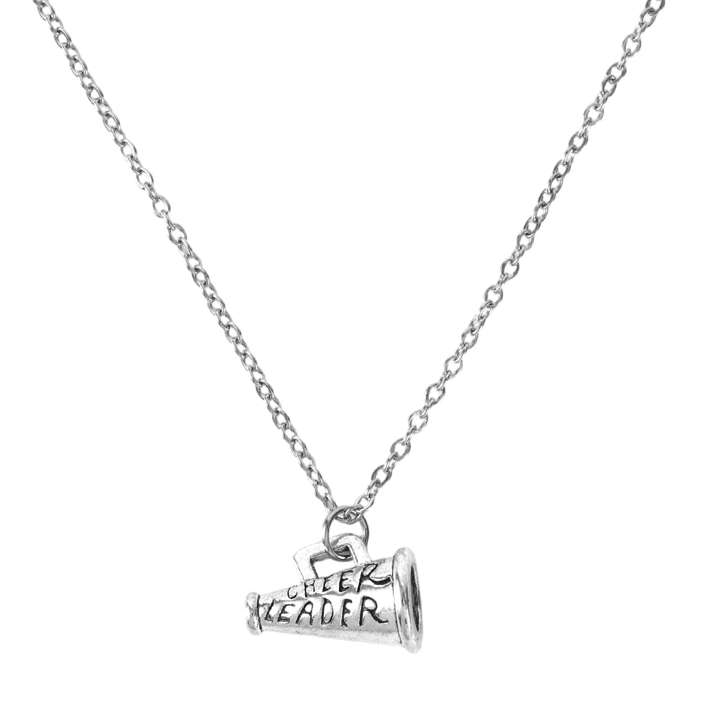Silver Dainty Cheerleader Necklace for Women (Medium)