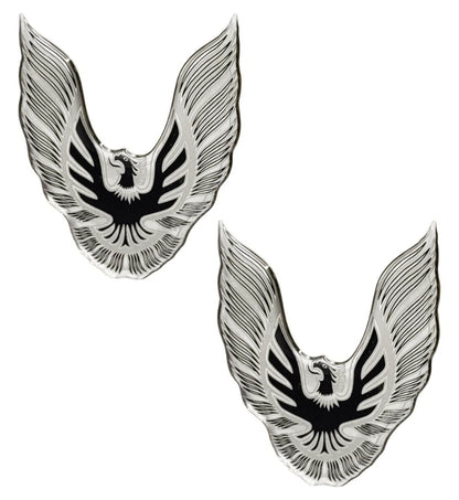 Pair of Black Eagle Bird Stick On Emblems for Pontiac Firebird/Trans Am (KG095)