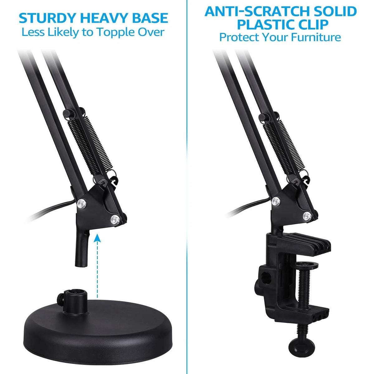 Adjustable Swing Arm Desk Lamp for E26 Bulb (1 Unit) - Black