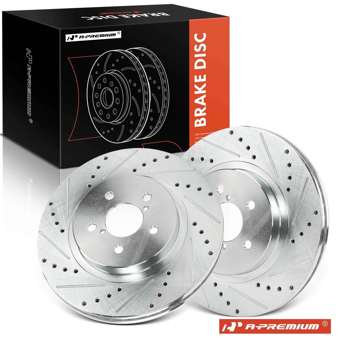 Set of 2 Front Side Drilled Brake Rotors for Subaru Impreza Crosstrek (2017–2023) S-12147038