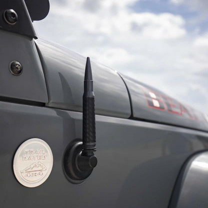 Billet Bullet Radio Antenna 5.5 in Black Carbon Fiber for 2015–2022 Jeep