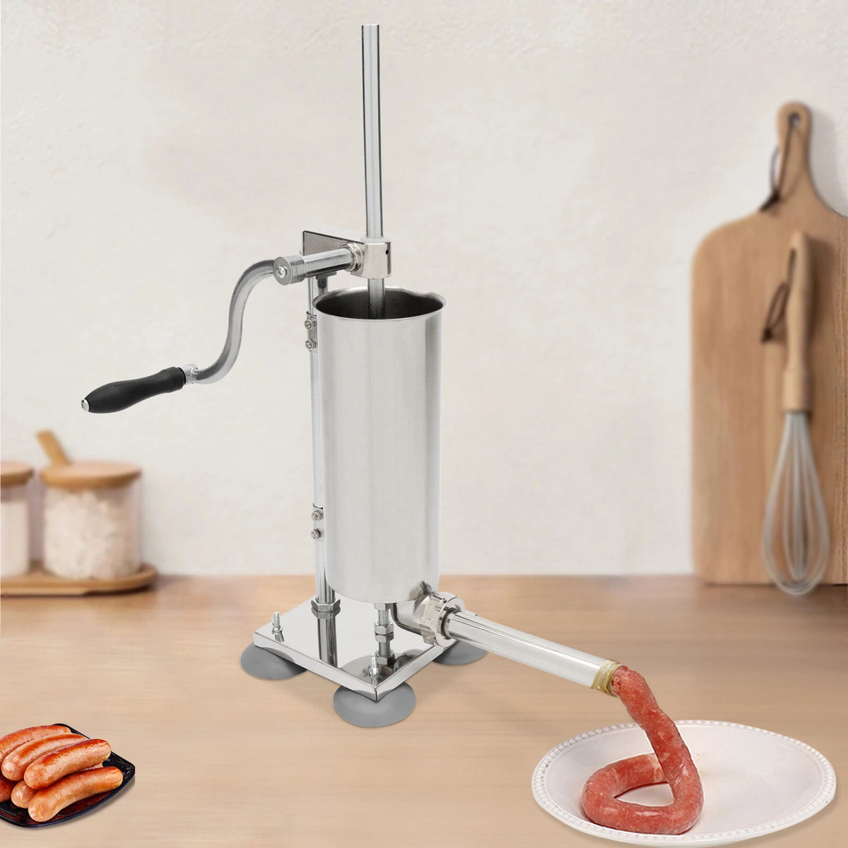 Sausage Stuffer for Kitchen (3.5L/8lbs) Stainless Steel Machine