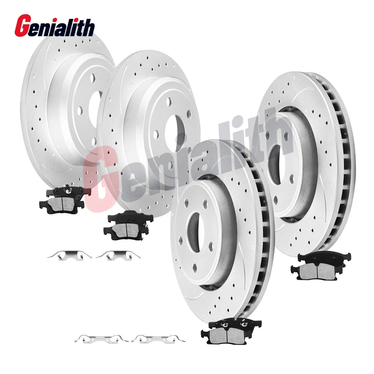 Front Rear Drilled Rotors Brake Pads for Jeep Grand Cherokee (2017–2020)