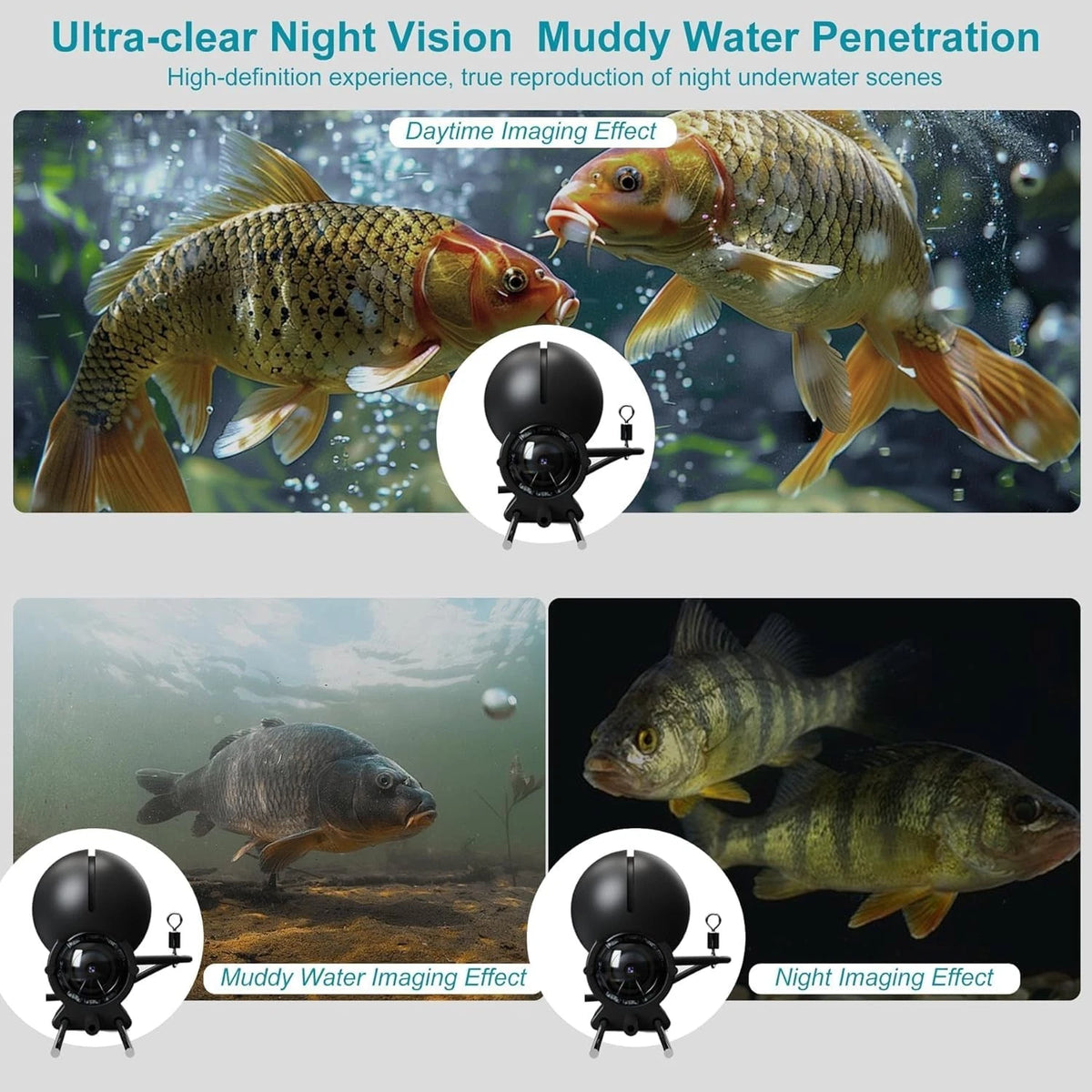 Underwater Fishing Camera for Universal Use (4.3 Inch LCD, 5000mAh Battery)