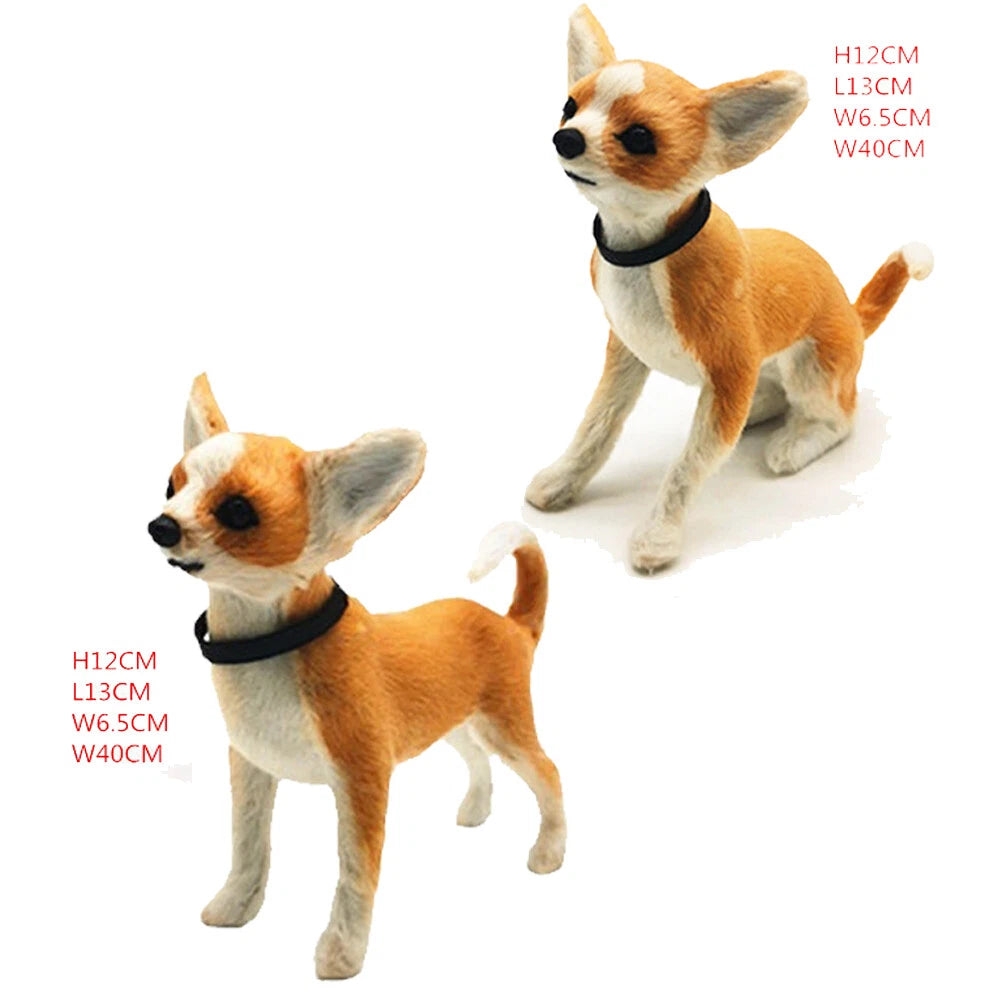 Chihuahua Dog Model for Dollhouse Decor (1:6 Scale)