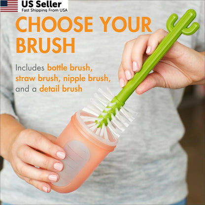 4X Bottle Cleaning Brush Set for Boon Cacti