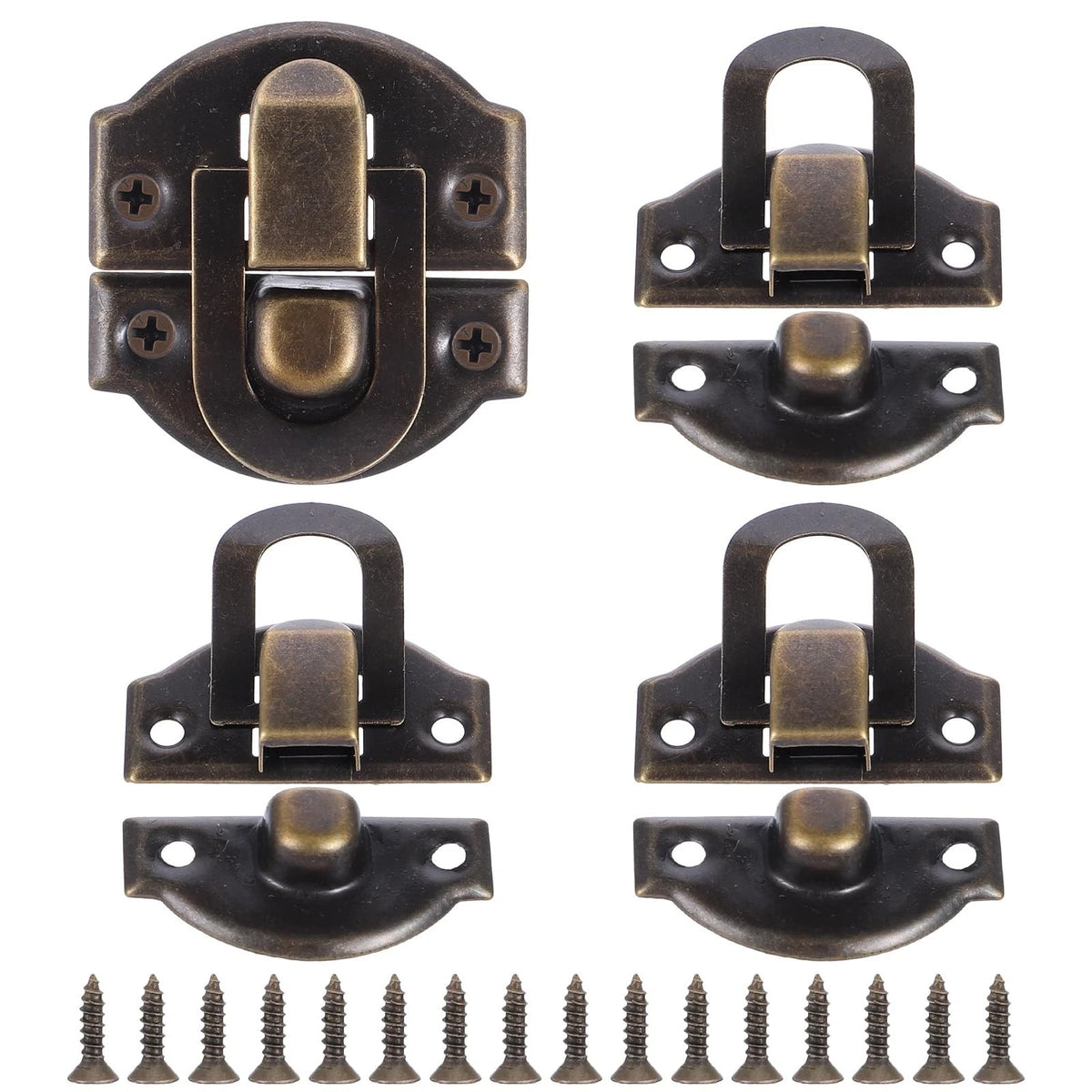 Set of 4 Antique Toggle Hasp Latch for Small Iron Duck Billed Latch