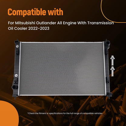 Aluminum Radiator for Mitsubishi Outlander (2022–2023) w/ Trans Cooler 1350B182