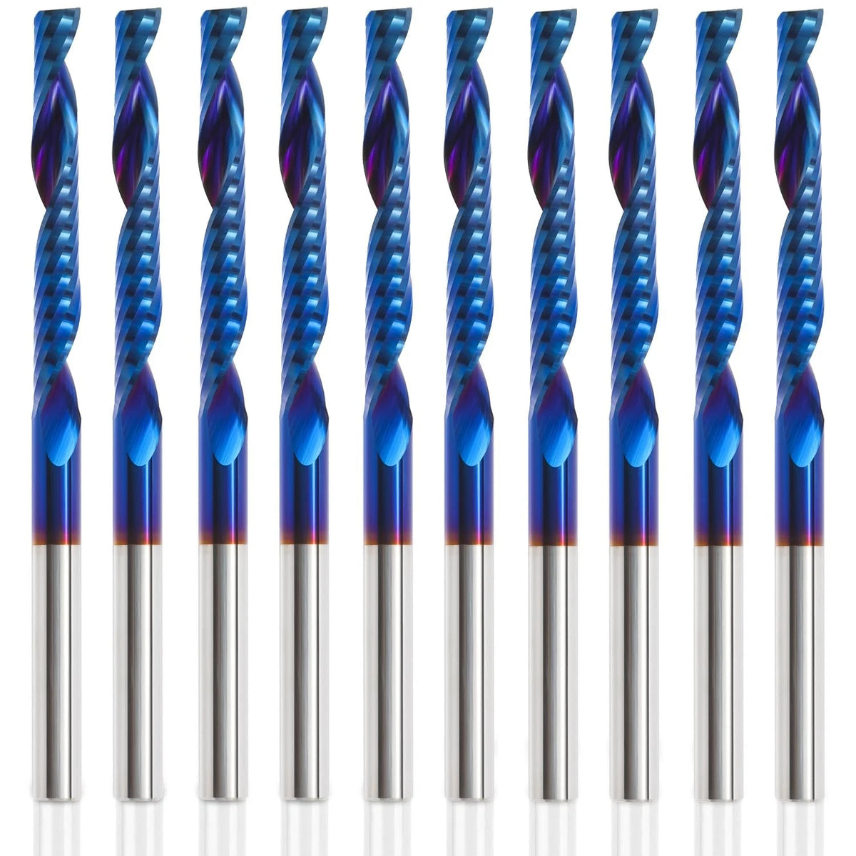 10 Pack O Flute CNC Router Bit 1/8” Shank Spiral (3.175mm x 25mm)