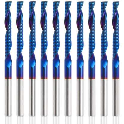 10 Pack O Flute CNC Router Bit 1/8” Shank Spiral (3.175mm x 25mm)