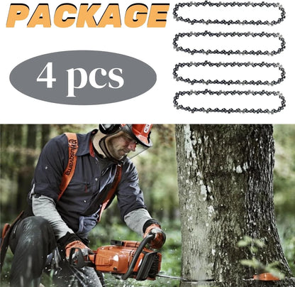 4Pcs 8 Inch Chainsaw Chain 3/8" LP Pitch .050" Gauge 33 Drive Links