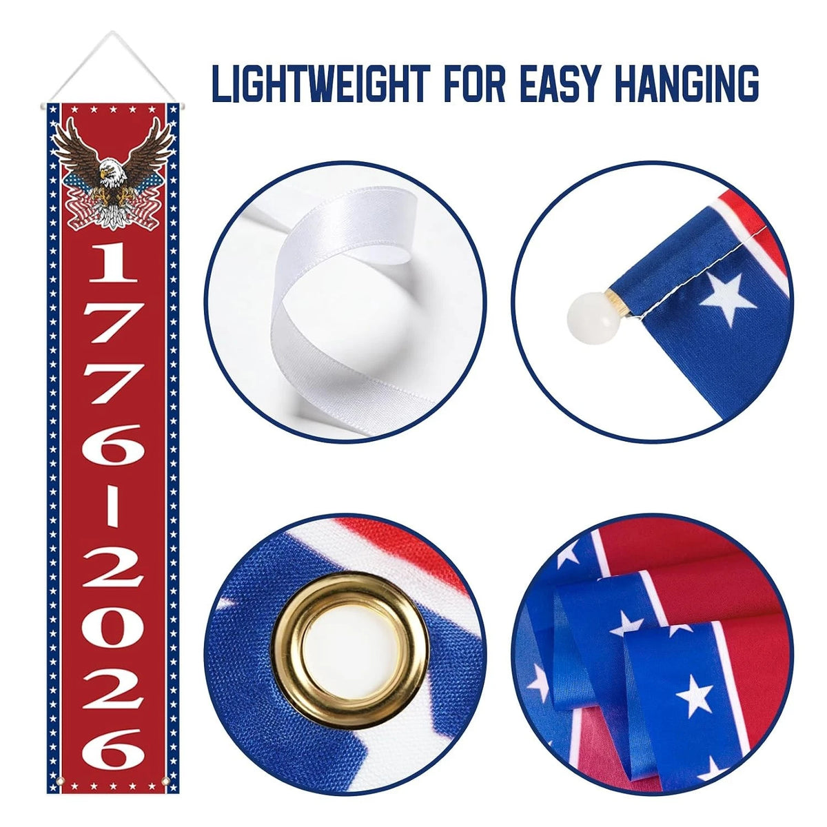 2 Pack American Banners for 4th of July Decorations