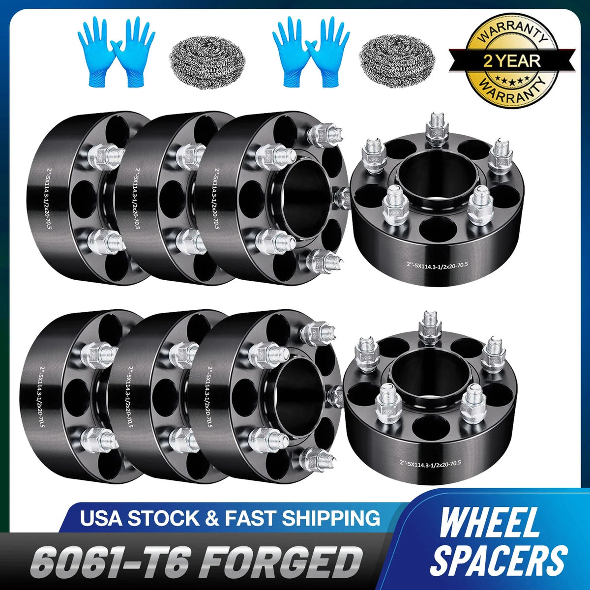 Set of 8 Hub Centric Wheel Spacers for Ford Mustang Ranger Explorer (1994–2023)