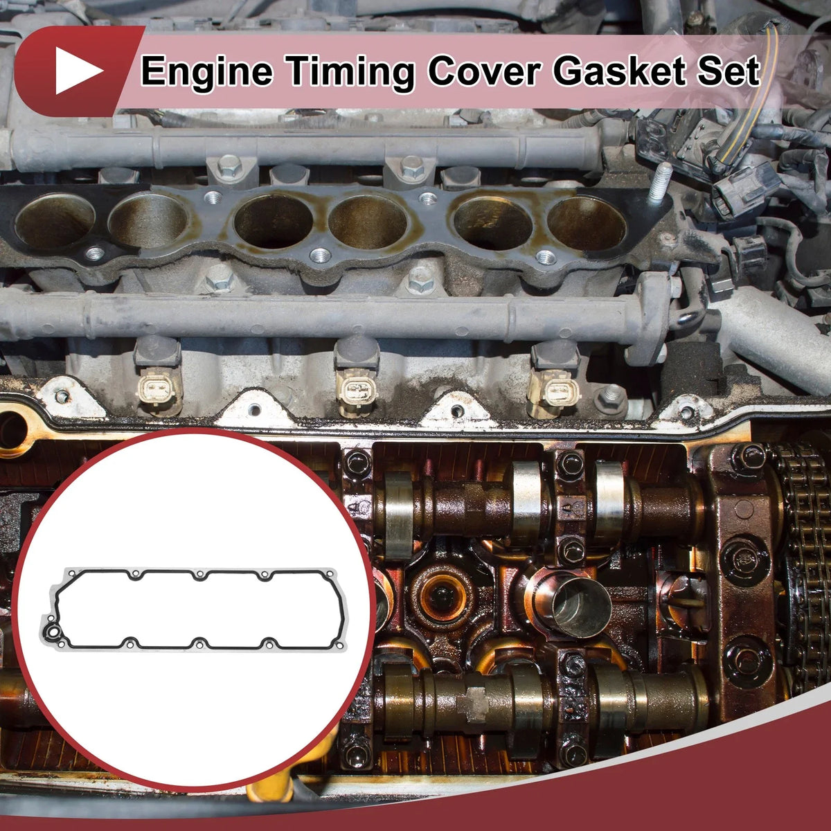 Engine Timing Cover Gasket Set for Chevrolet 4.8L 5.3L 6.0L 6.2L (2000–2023)
