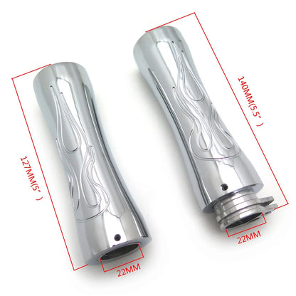 Chrome Flame Hand Grips for Honda CBR 600 F3 F4i 900 929 954 1000 RR (1997–2007)
