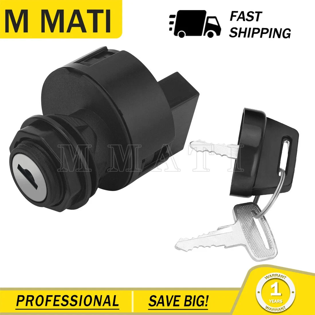 Ignition Key Switch w/ 2 Keys 3-Position 4 Pin for Can-Am Outlander (2003–2023)