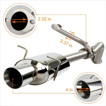4" Rolled Oval Muffler Tip for Chevy Cobalt 2.2 (2005–2010)