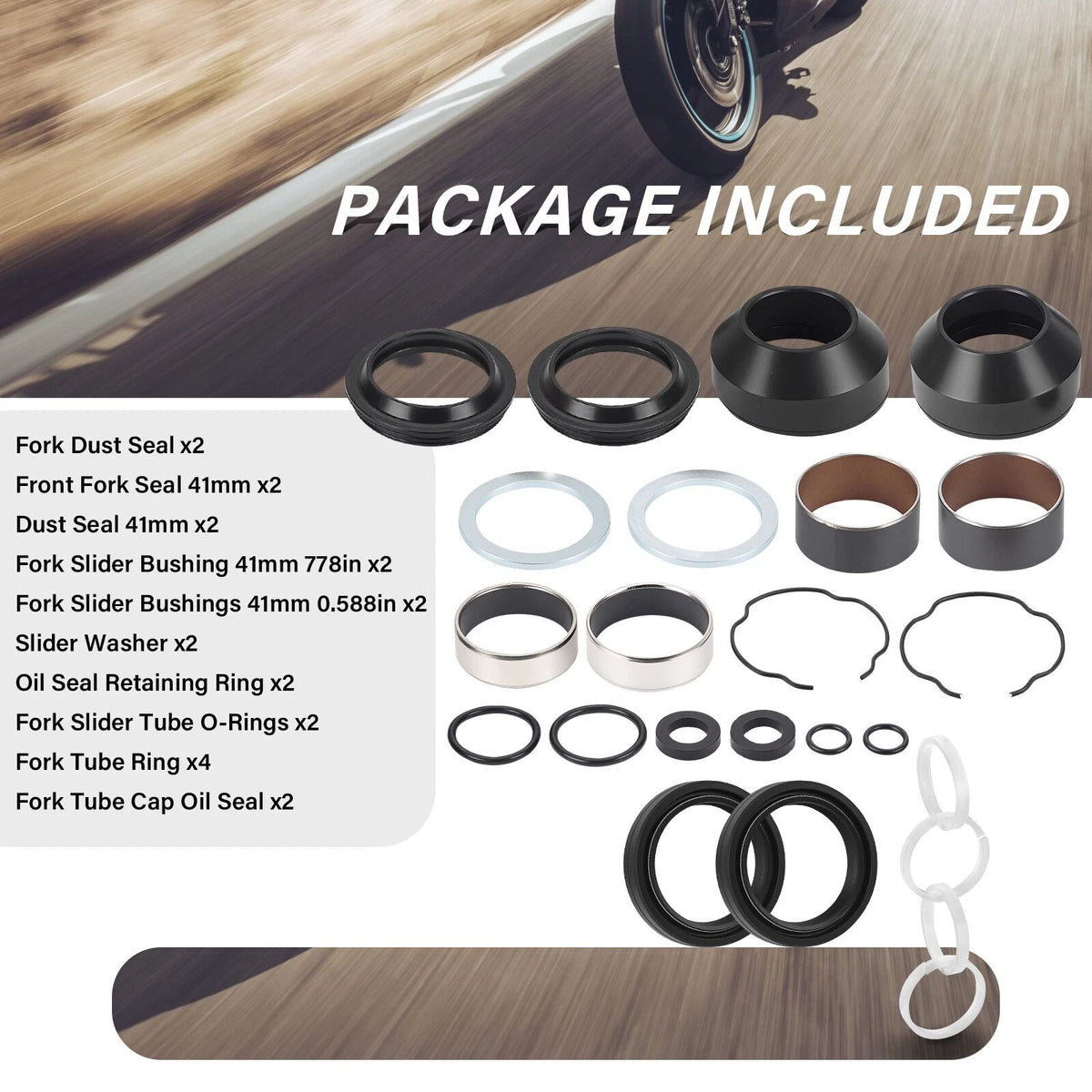 41mm Fork Rebuild Kit for Softail Dyna Wide Glide (0403-0022, 49377-09A)