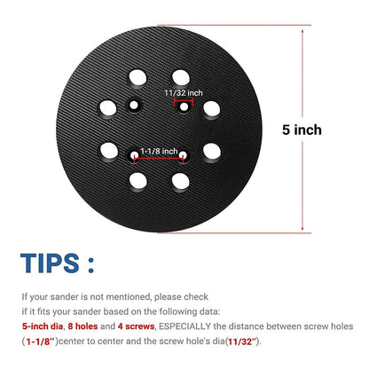 2X 5 Inch 8 Hole Orbital Sander Pads for Milwaukee (6021-21, 6034-21)