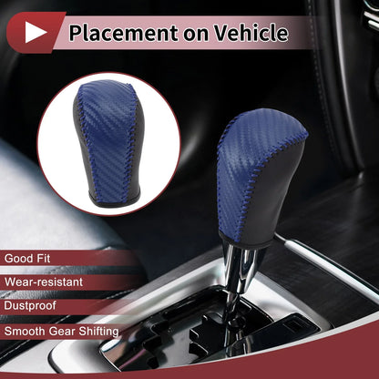 1 Pc Gear Shift Knob Cover for Subaru Forester (2006–2012) Blue Faux Leather