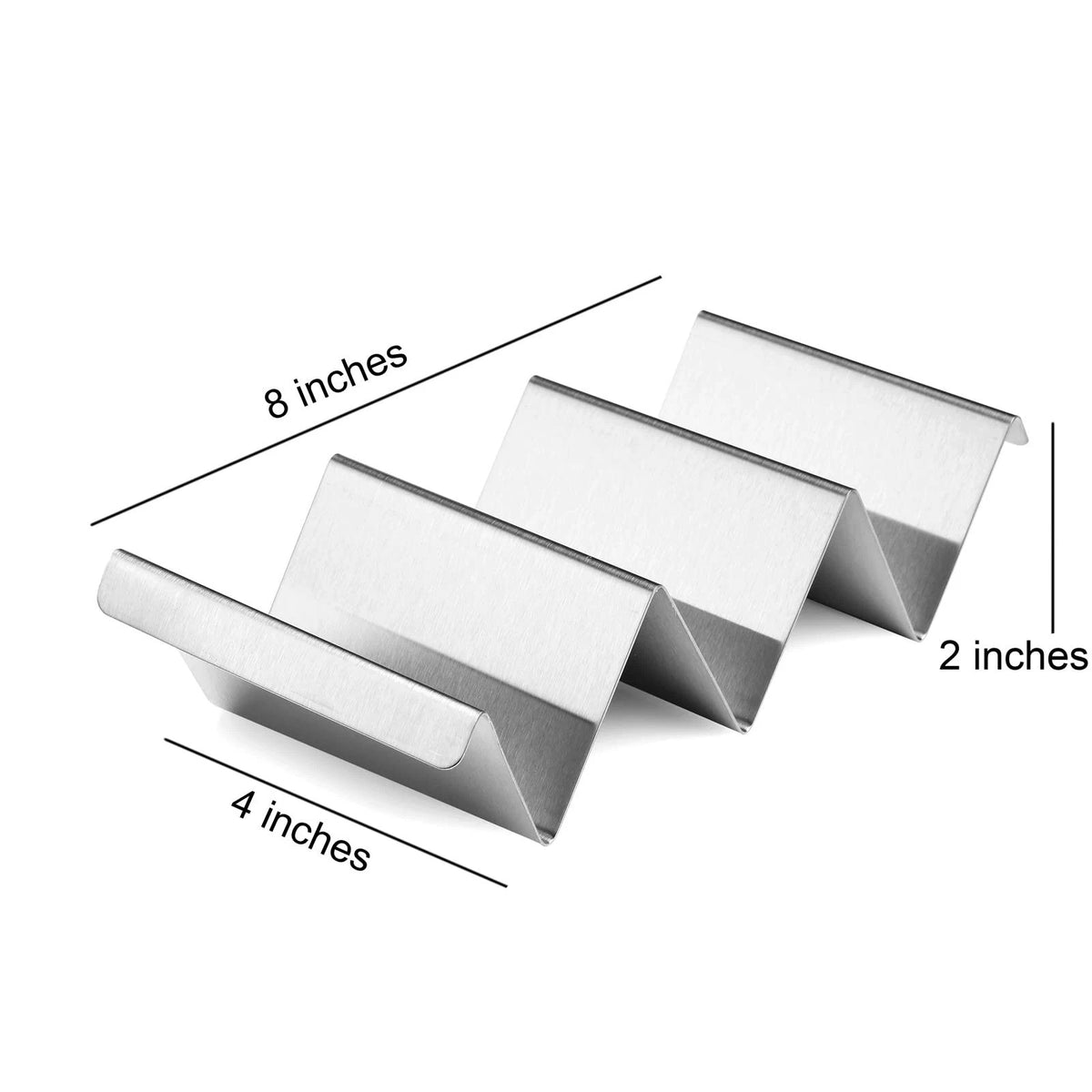 Set of 4 Taco Holders for Universal Use (Stainless Steel)