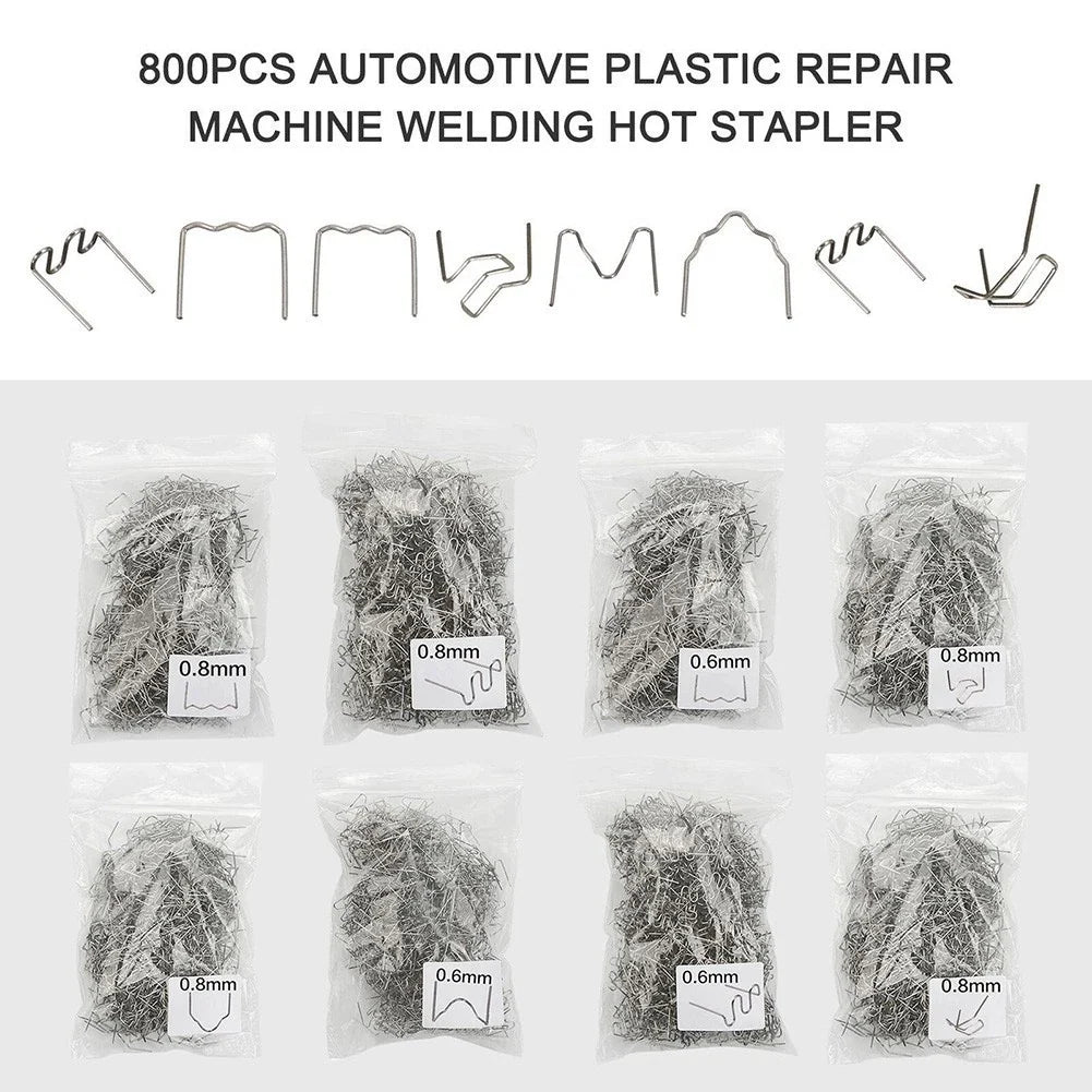 Set of 800 Pre-Cut Hot Staples for Car Bumper Plastic Welding Repair