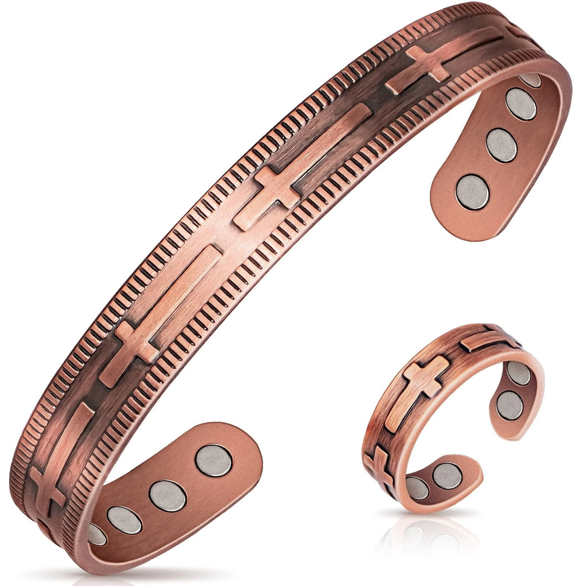 Lymphatic Drainage Ring & Copper Bracelet for Women (Magnetic Therapy)
