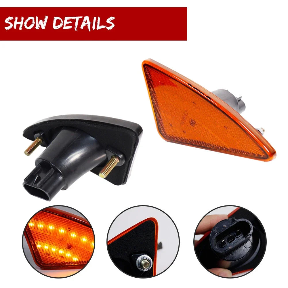 Amber Lens Front Turn Signal Lights for Kenworth T660 T170 T270 T370