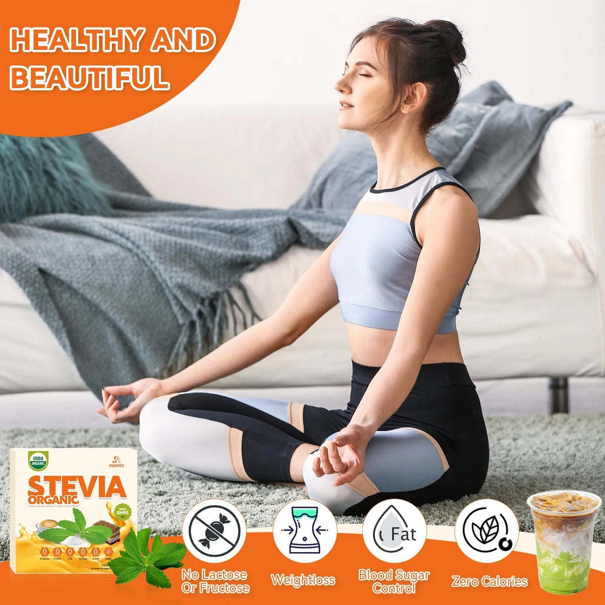 Organic Stevia Powder Sweetener for Various Uses (1.8 Ounce)
