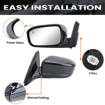 Left Driver Side Mirror for Honda Accord (2003–2007) Manual Folding Black