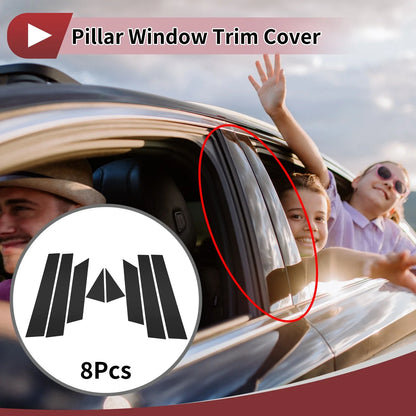 8 Pcs Car Door Pillar Window Trim for Nissan Altima (2013–2018) Black
