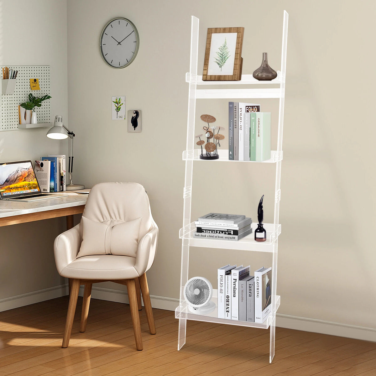 4-Tier Vintage Industrial Bookshelf Display Rack Storage Shelf