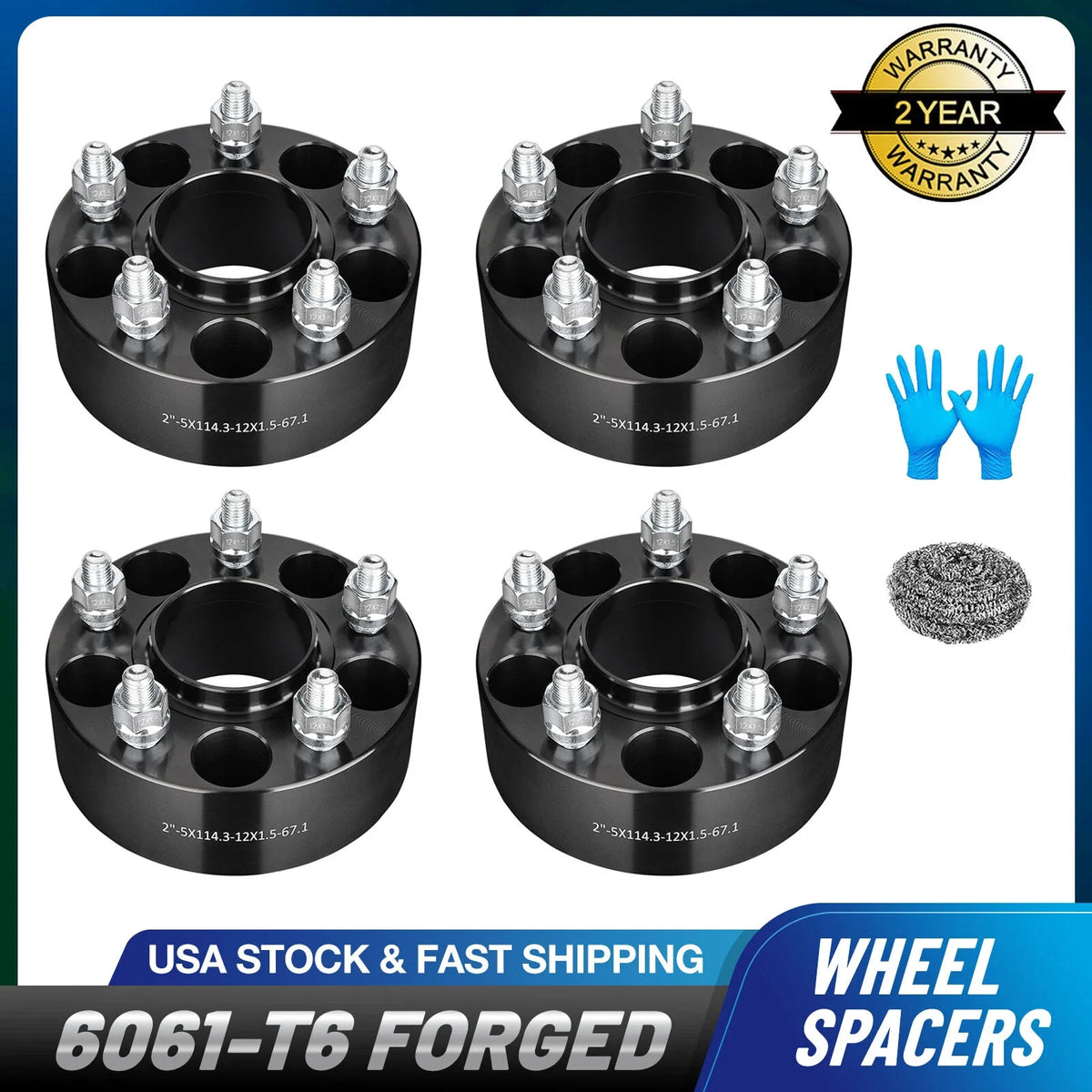 Set of 4 Hubcentric Wheel Spacers 2 Inch 5x4.5 for Kia Sorento (2010–2022)