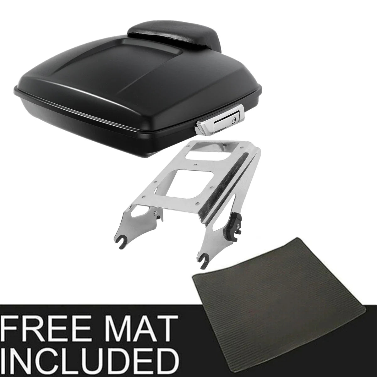 Matt Black Razor Trunk Pad Mount Rack for Harley Touring Road Glide (2009–2013)