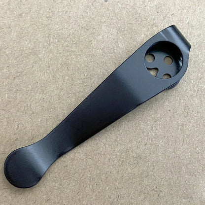 Black Titanium Deep Carry Pocket Clip for Spyderco Para 3 or Smock