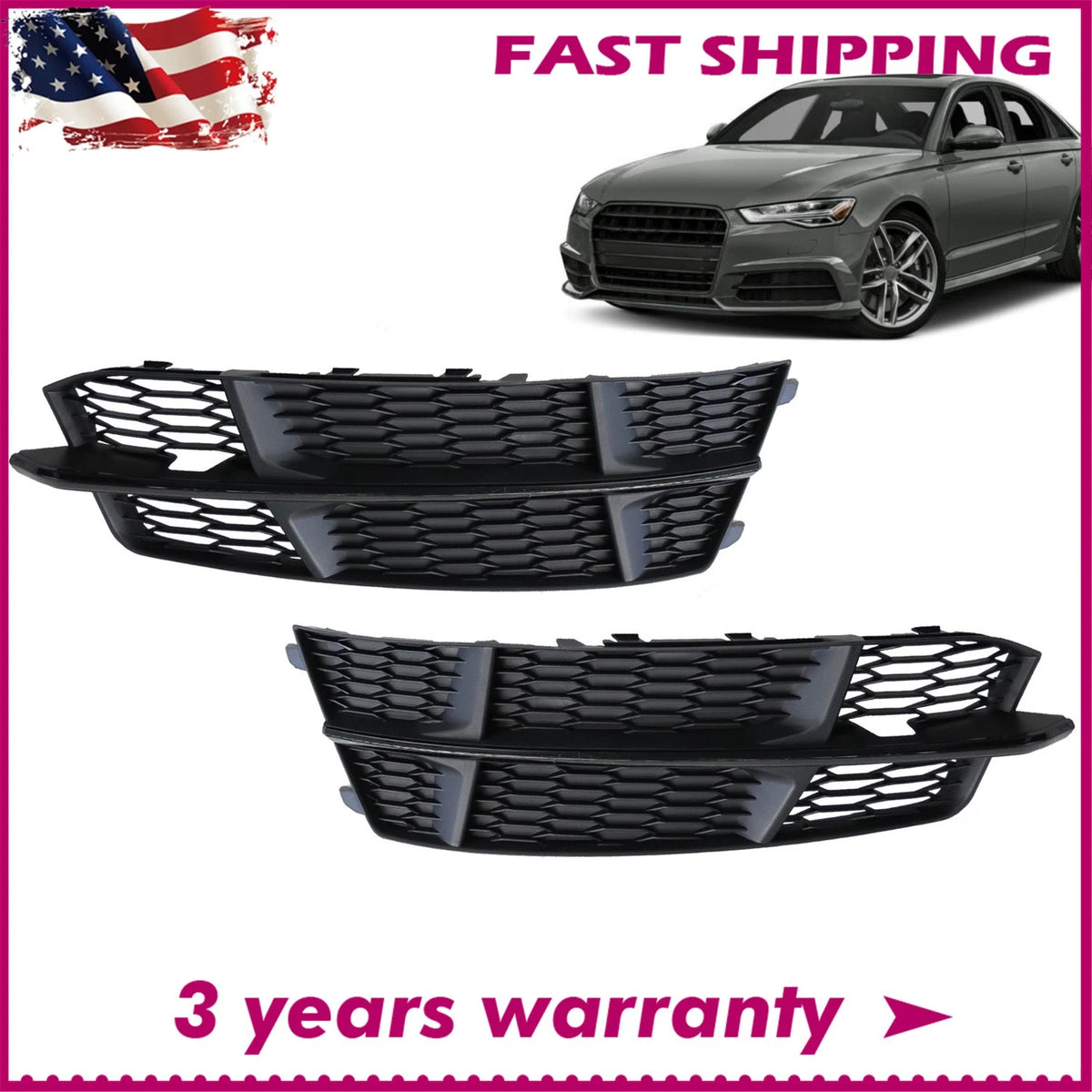 Honeycomb Grille for Audi S6 A6 S-Line (2016–2018) - 4G0 807 648 B, 4G0 807 647 B