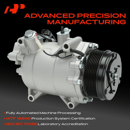 A/C Compressor with Clutch for Honda CR-V (2007–2011) Acura RDX (2007–2012) 38810RWCA01, 38810RWCA02, 38810RX0A01, 98580