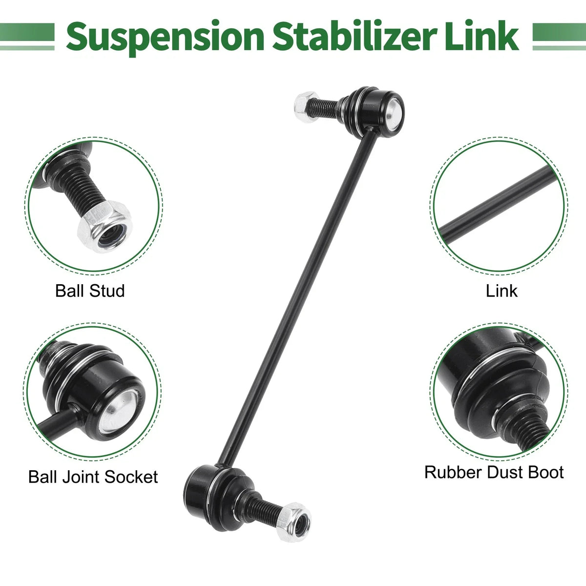 8pcs Front Suspension Kit Tie Rod End Sway Bar Link for Ford Mustang 