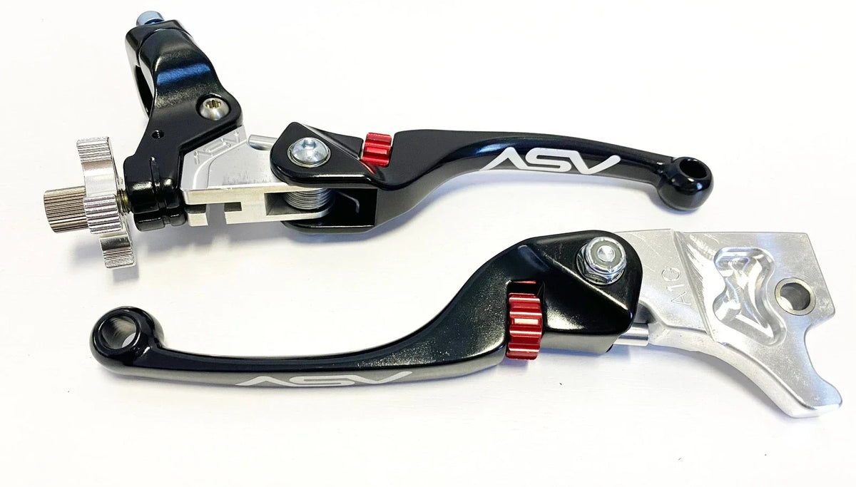 Pair of ASV F4 Front Brake Clutch Perch Levers Black for Yamaha Raptor 350 (2006–2013)
