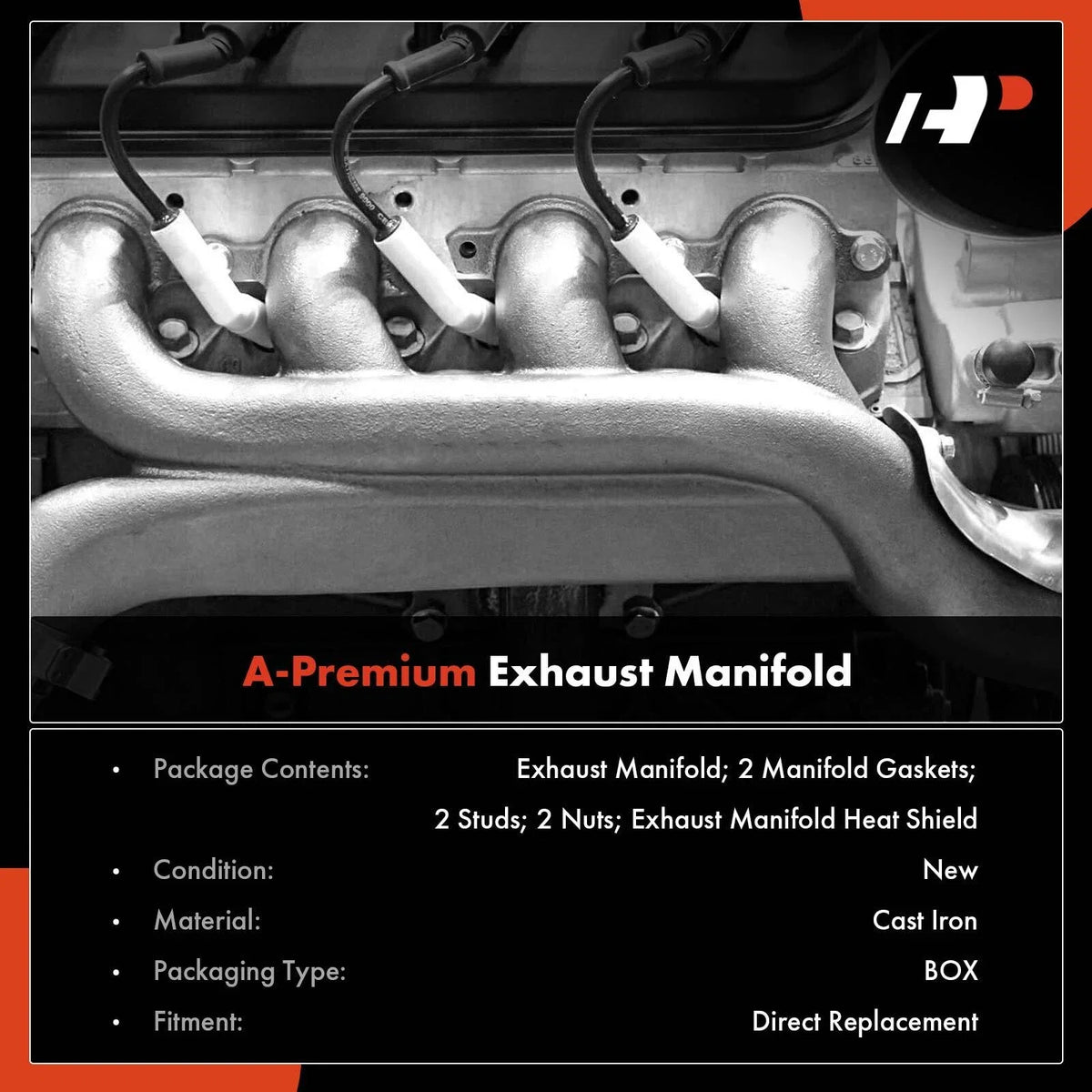 Right Exhaust Manifold with Gasket for Ford F-150, F-250 (2010)