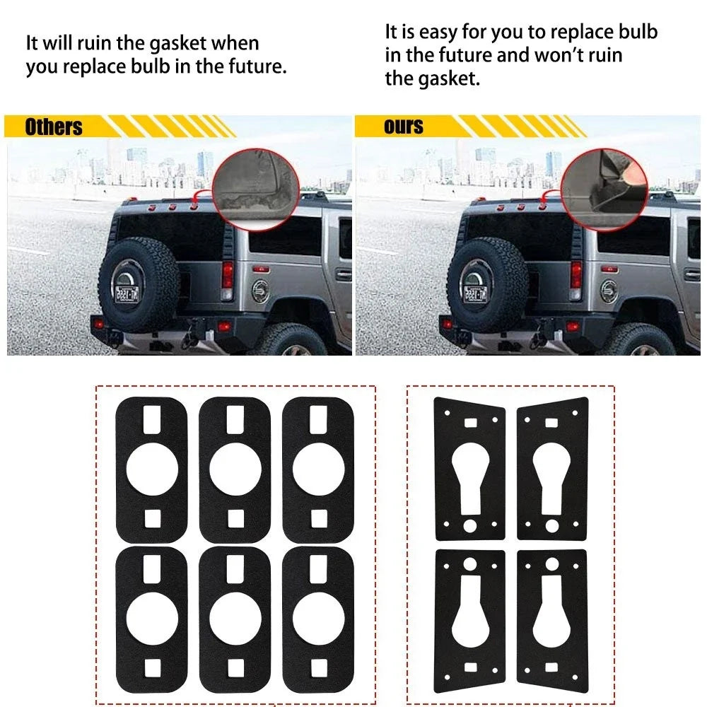 Set of 2 Roof Cab Light Lamp Seal Gaskets for Hummer H2 (2003–2009)