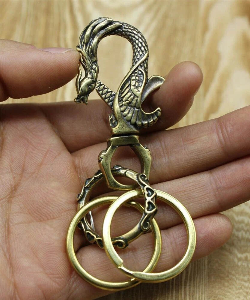 Solid Brass Keychains Clip Hook for EDC Bags and Pants
