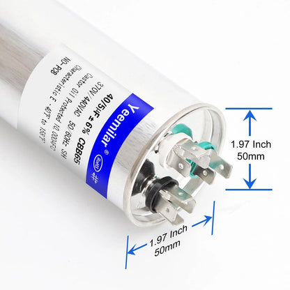 40+5 uF Dual Run Round Capacitor for AC Units (370V/440V)